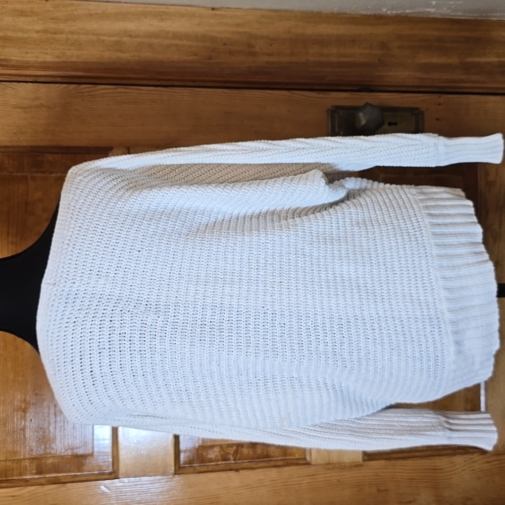 Forever 21 Off-Shoulder White Knit Sweater M - Picture 5 of 5